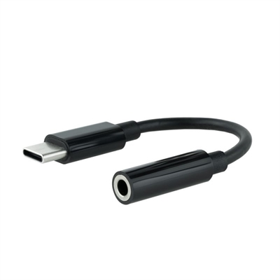 Cable adaptador usb c a jack 3.5mm nanocable 0.11m - macho - hembra - negro