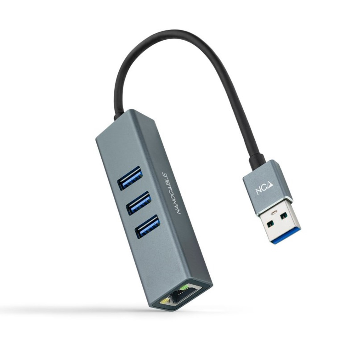 Hub nanocable 4 en 1 usb 3.0 - rj45 - macho - hembra