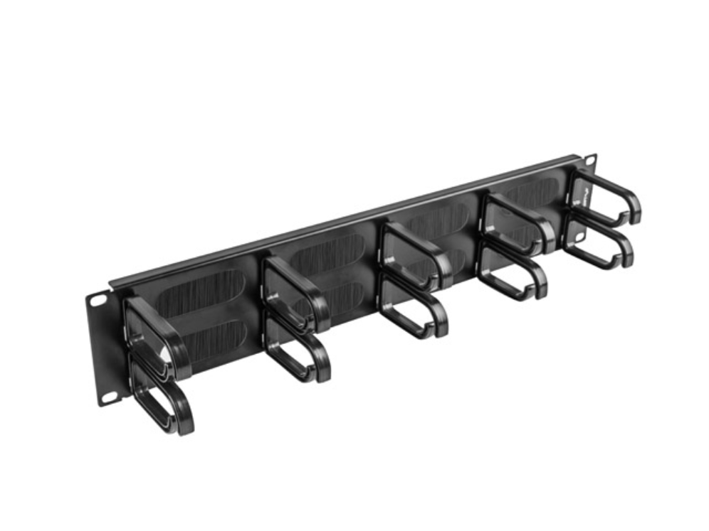 Organizador de cables lanberg 10 anillos 19 pulgadas 2u tipo b con cepillo negro