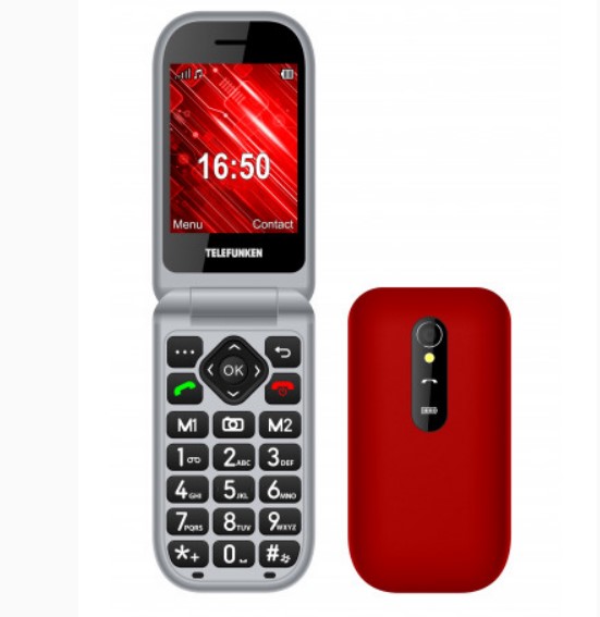 Telefono movil telefunken s450 senior phone - 2.8 pulgadas - rojo