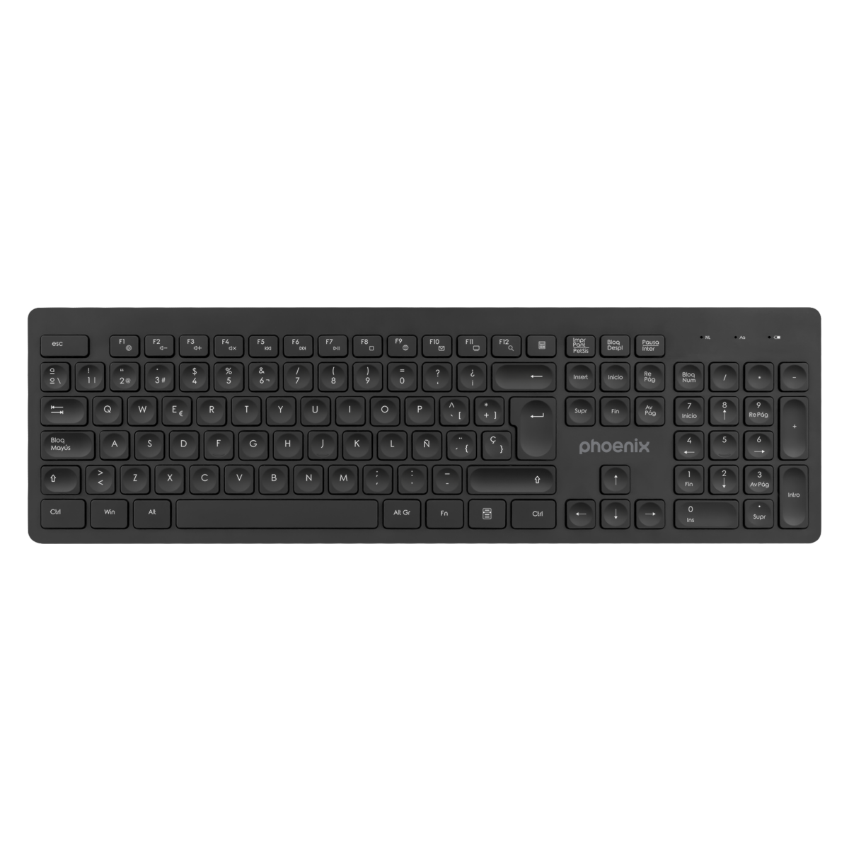 Teclado inalambrico qwerty phoenix k200 negro delgado