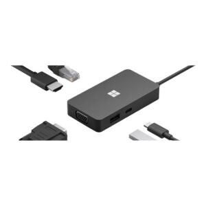 Hub usb tipo c microsoft tavel hdmi - ethernet - vga - usb tipo a - usb tipo c