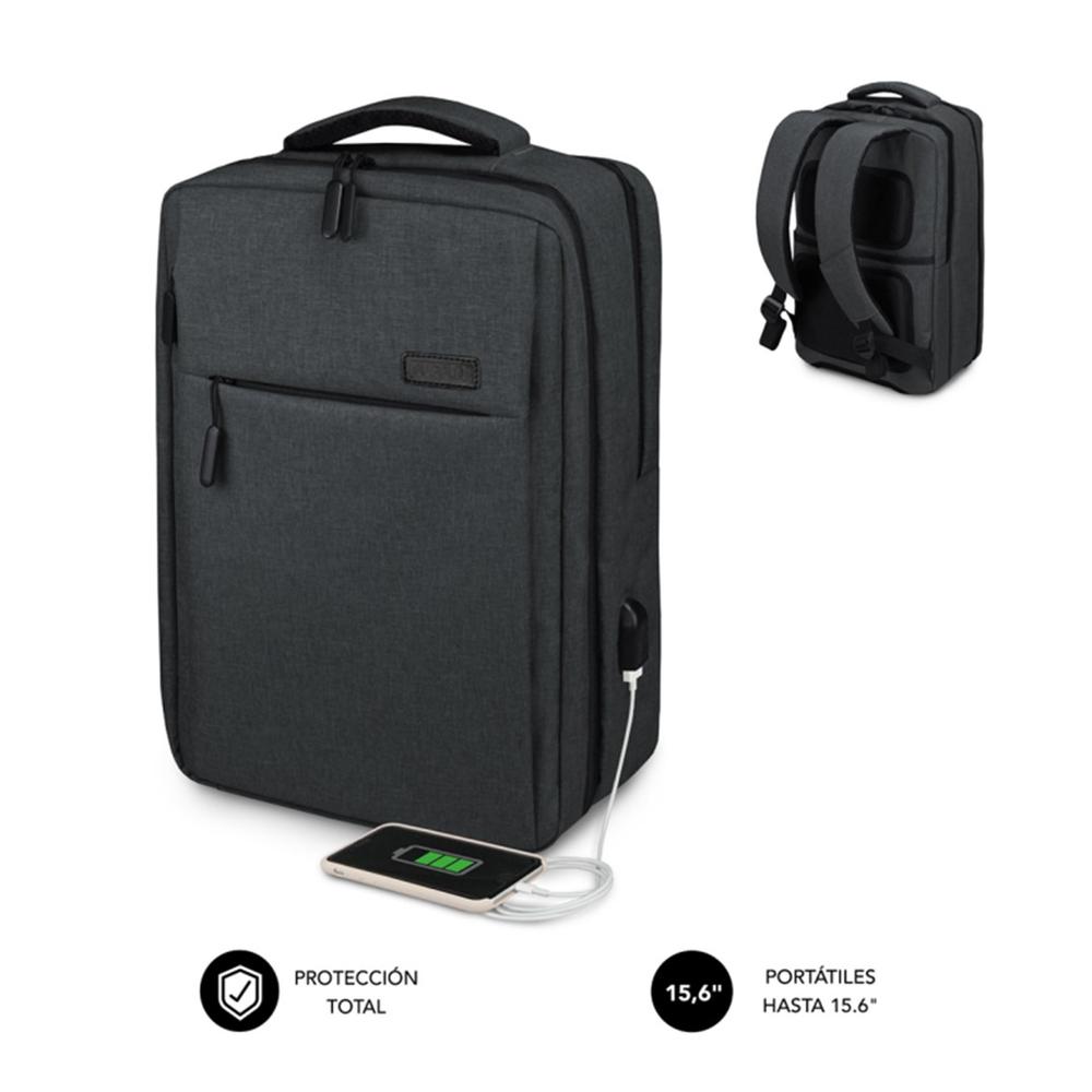Mochila para portatil subblim traveller airpadding 15.6 pulgadas gris