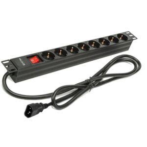 Regleta phasak 8 tomas armario rack 19 pulgadas con interruptor 2m c14 negro bns 3535