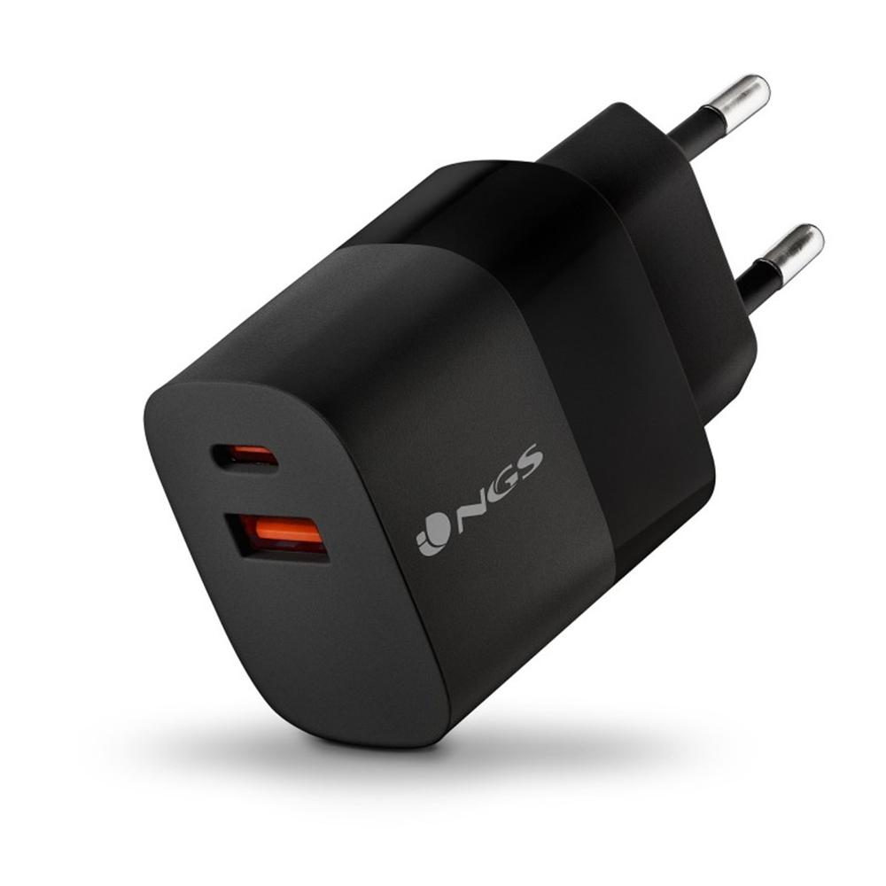 Cargador de pared ngs bud45w 45w 1x usb tipo a 1x usb tipo c