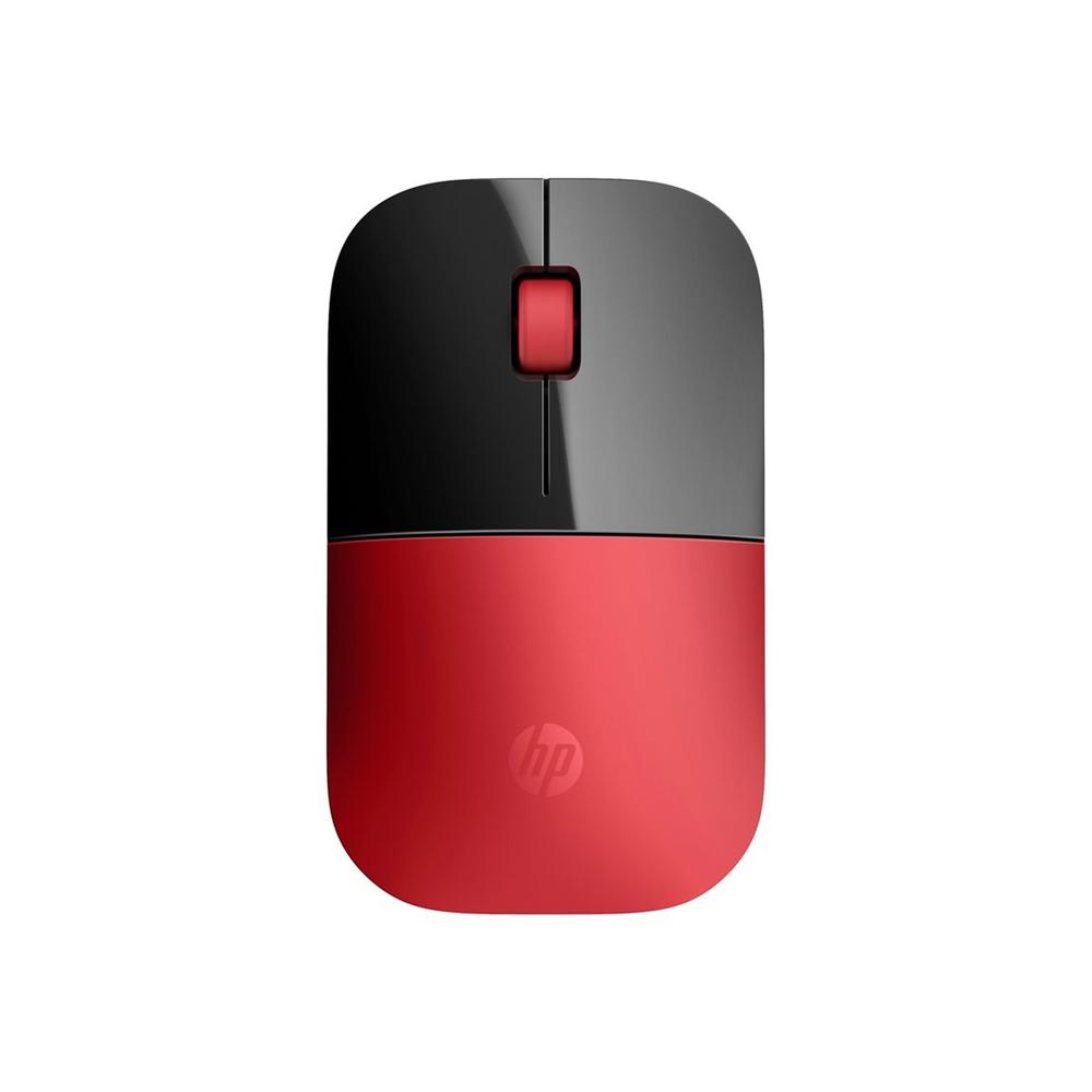 Ratón inalambrico hp z3700 ambidiestro rf optico rojo y negro