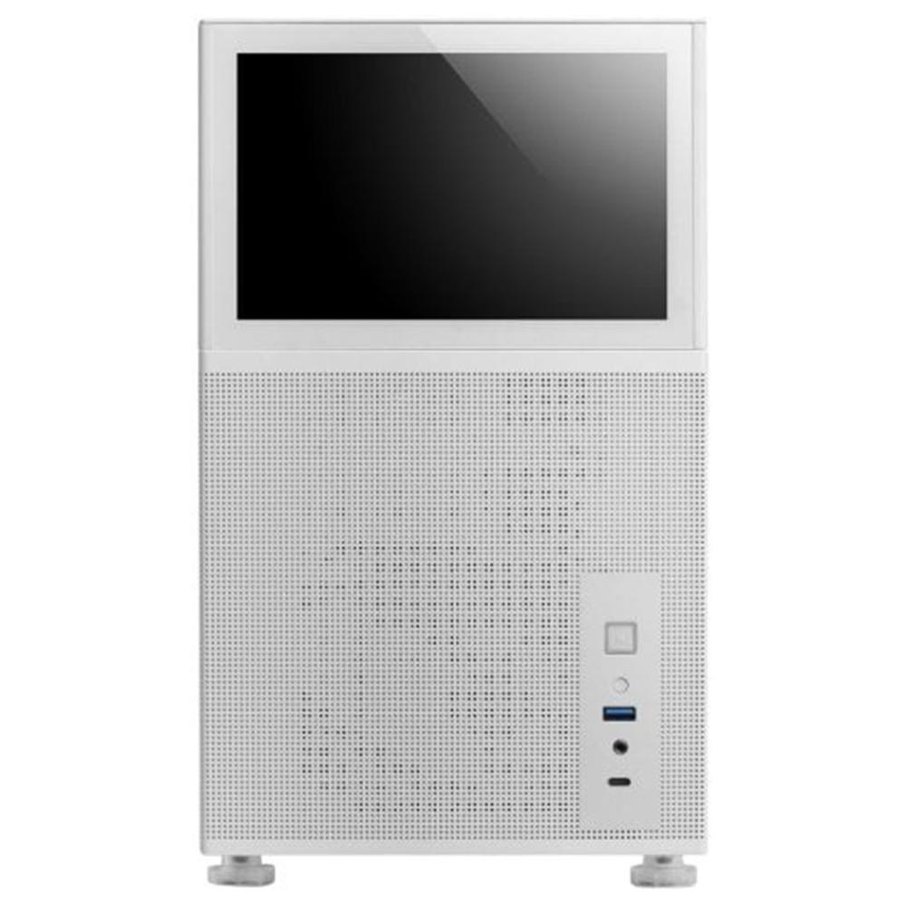 Caja ordenador mars gaming mclcd matx cristal templado pantalla ips 8 pulgadas blanco