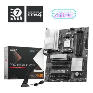 Placa base msi pro b840 - p am5 wifi atx - 4x ddr5 - 3x usb 3.2 - 1x usb tipo c