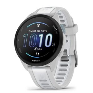Smartwatch garmin forerunner 165 43mm blanco reloj inteligente para correr con gps - pantalla táctil amoled - métricas optimizadas - planes de entrenamiento - pay - autónomía de 11 días