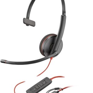 Auriculares poly monoaurales blackwire 3210 usb - c + adaptador usb - c - a
