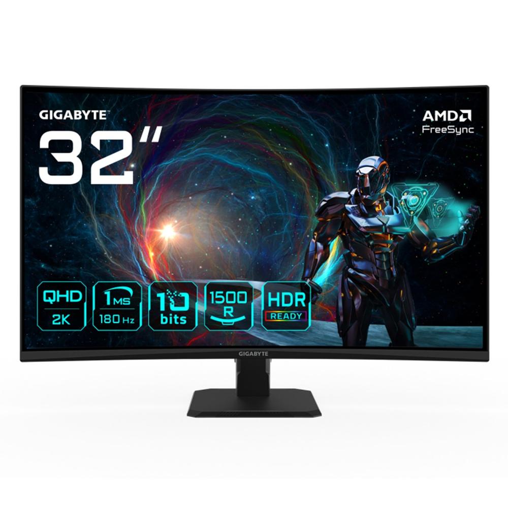 Monitor curvo gaming gigabyte gs32qca 31.5 pulgadas qhd 180hz