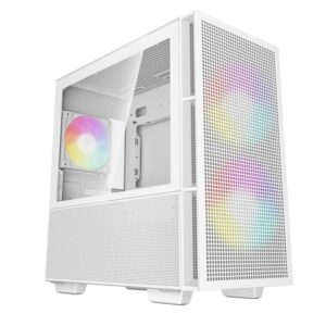 Caja ordenador gaming deepcool matx ch360 argb cristal templado blanca