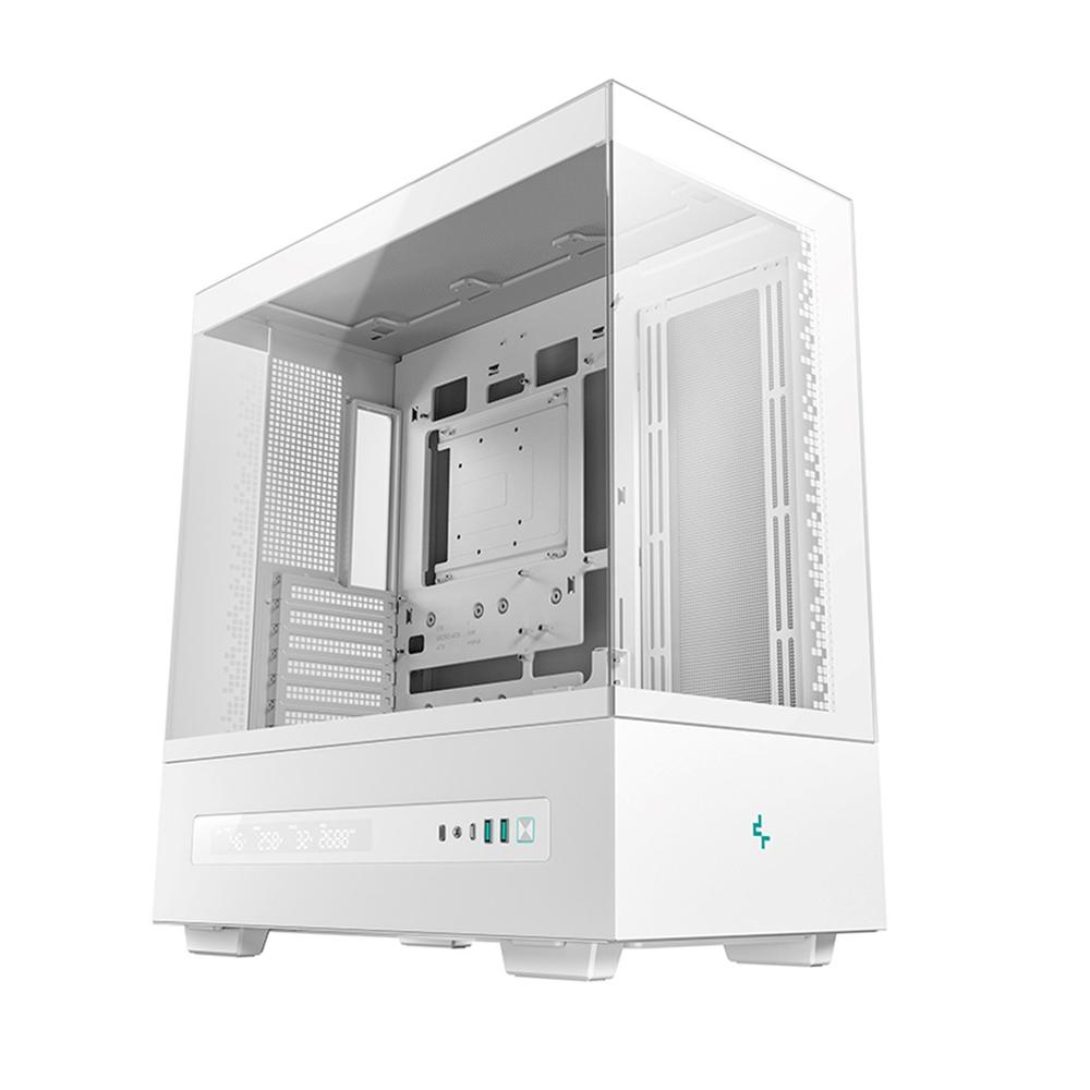 Caja ordenador gaming deepcool atx ch690 cristal templado blanca