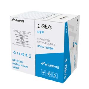 Bobina 1gb - s lanberg u - utp rj45 solido cca awg23 305m azul