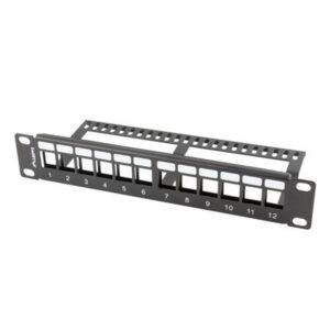 Patch panel lanberg 12 puertos 1u organizador modulos keystone negro