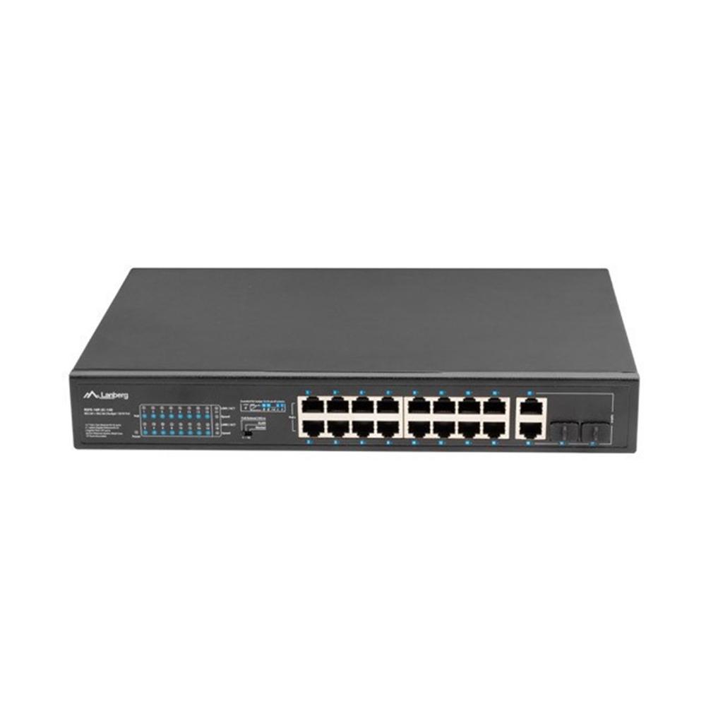 Switch lanberg 18 puertos 100mb 16xpoe+ - 2x gbit ether 150w rack 10 pulgadas - 19 pulgadas