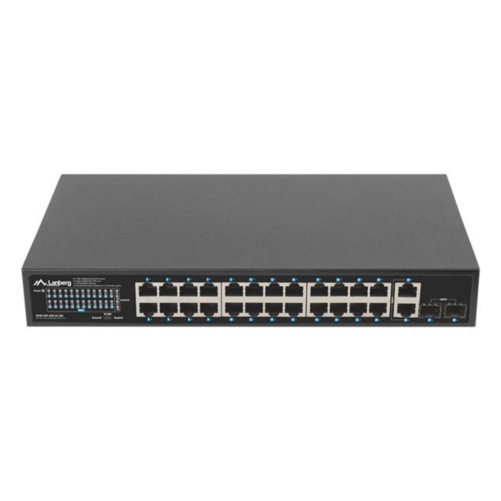 Switch lanberg 24 puertos 1gb poe+ - 2x sfp 2x gbit ethernet 360w rack 19 pulgadas