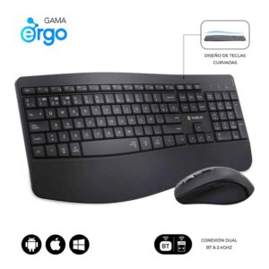 Teclado + raton subblim combo dual office prowave negro