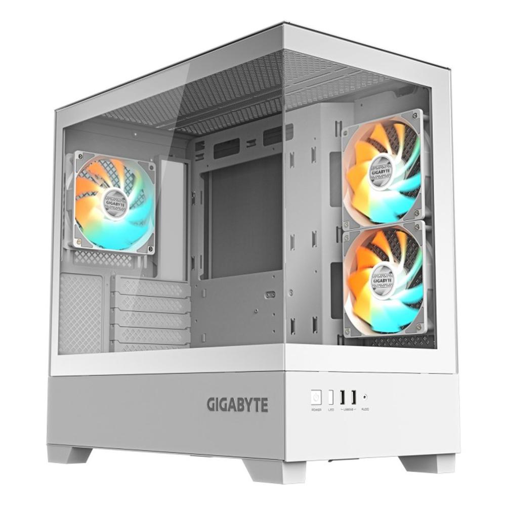 Caja ordenador gaming gigabyte c201 matx vidrio usb 3.2 blanca