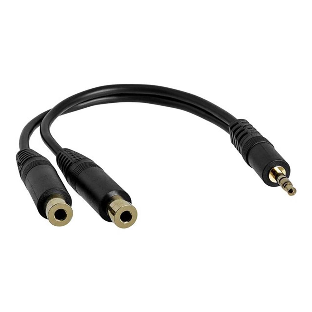 Cable mini jack 3.5mm startech 0.15m - macho - hembra - negro
