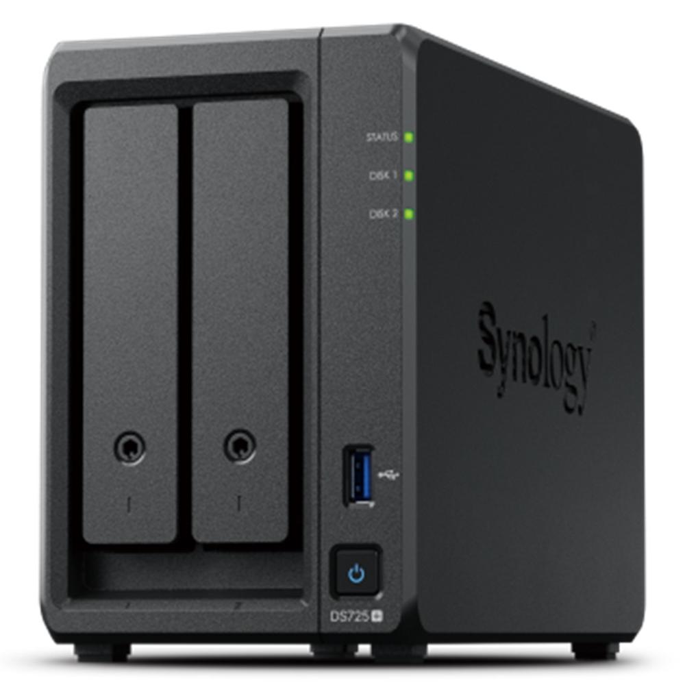 Servidor nas synology disk station ds725+ 4gb 2 bahias gigabit ethernet