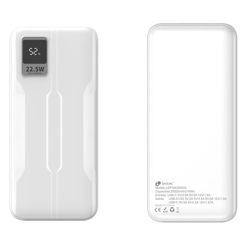 Powerbank leotec pd20w 20000mah blanco