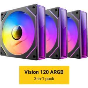 Ventilador caja antec vision 120 argb 3x 120mm negro