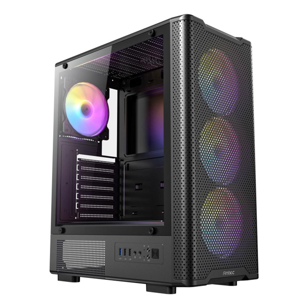 Caja ordenador gaming antec vx - 320 atx argb cristal templado negra