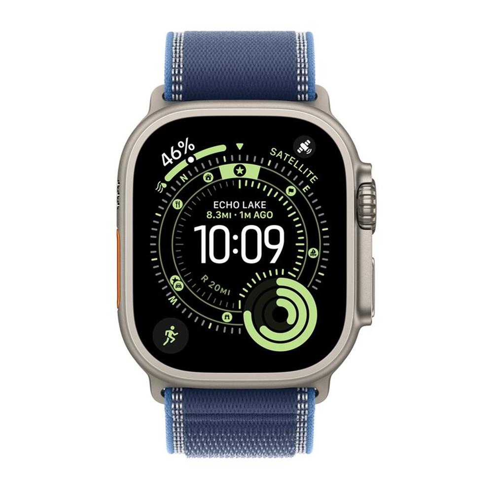 Smartwatch apple watch ultra 3 gps + cellular 49mm natural titanium case blue - bright blue trail loop - m - l