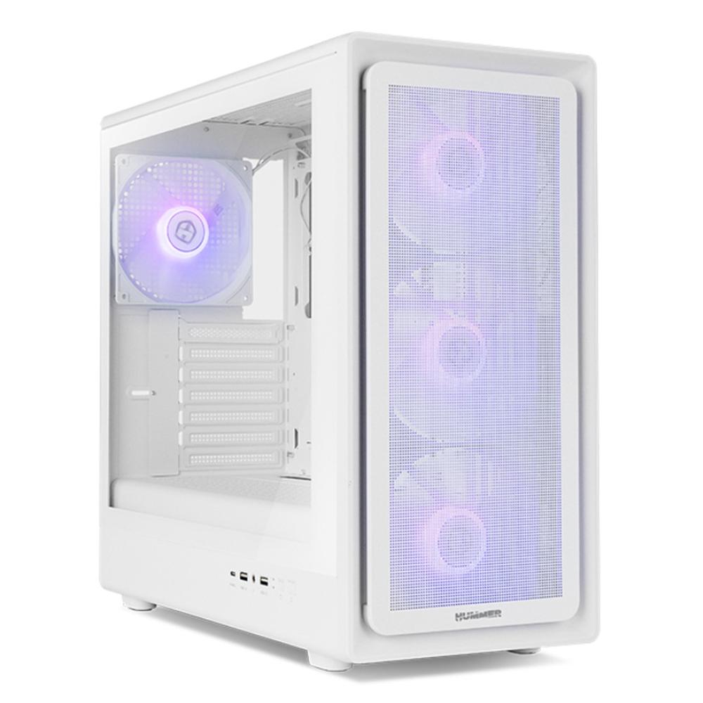 Caja ordenador gaming nox hyperflow hummer aero atx argb cristal templado blanco