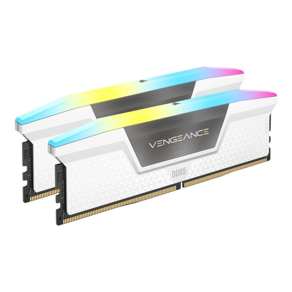 Memoria ram ddr5 32gb 2x16gb corsair vengeance rgb white - 6000 mt - s - pc5 - 24000 - cl36