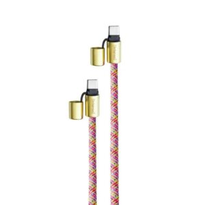 Cable usb tipo c intenso 1.65m - macho - macho - neon mix