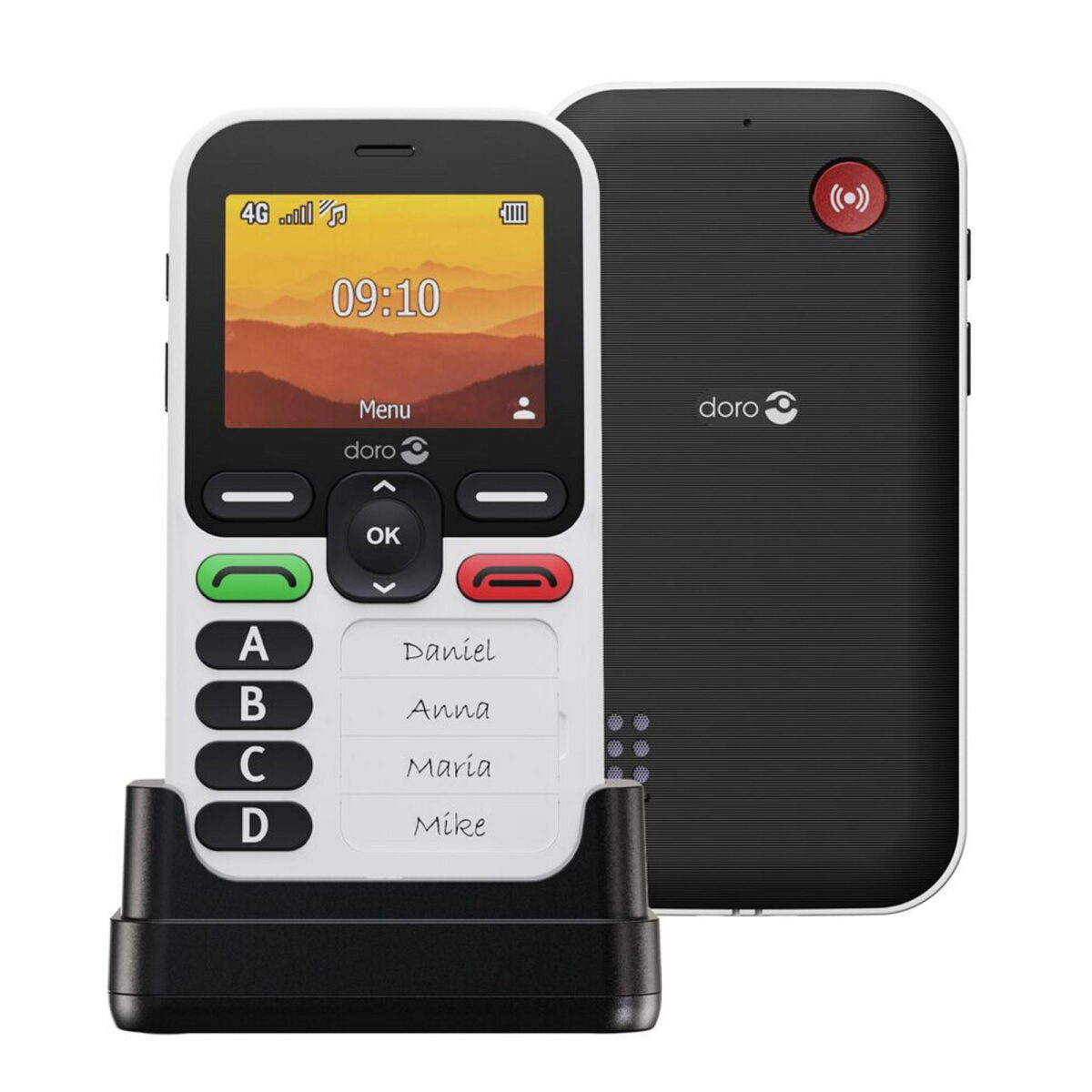 Telefono movil doro leva x10 - 2.4 pulgadas - 4g - blanco - negro