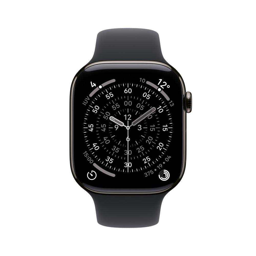 Smartwatch apple watch s11 gps + cellular 46mm natural slate case black sport band s - m
