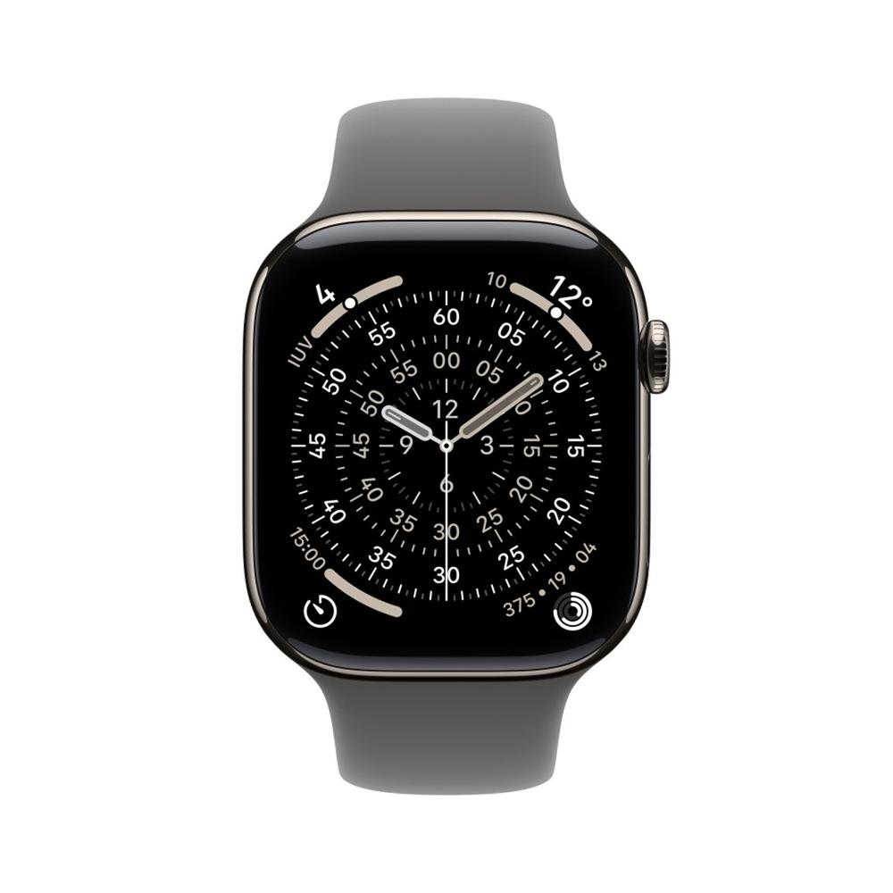 Smartwatch apple watch s11 gps + cellular 46mm natural titanium case stone grey sport band m - l
