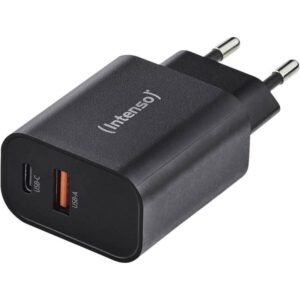 Cargador de pared intenso w30ac 15w 1x usb tipo a 1x usb tipo c negro