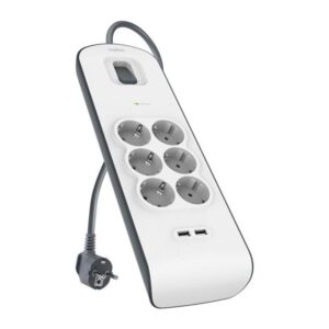Regleta alimentacion belkin bsv604vf2m - v2 proteccin contra sobret 6 tomas + 2 usb - a 2.4 boton