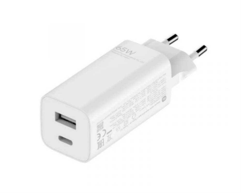 Cargador usb xiaomi 65 w gan 1x usb a 1x tipo - c 1m