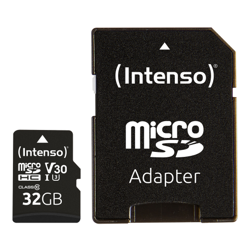 Tarjeta memoria micro sd intenso 32gb profesional v30 + adaptador sd