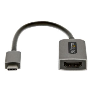 Cable usb tipo c a hdmi 4k startech 13cm - macho - hembra - gris