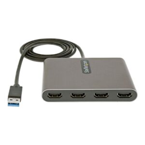 Adaptador usb 3.0 a 4x hdmi startech 1m - macho - hembra - gris