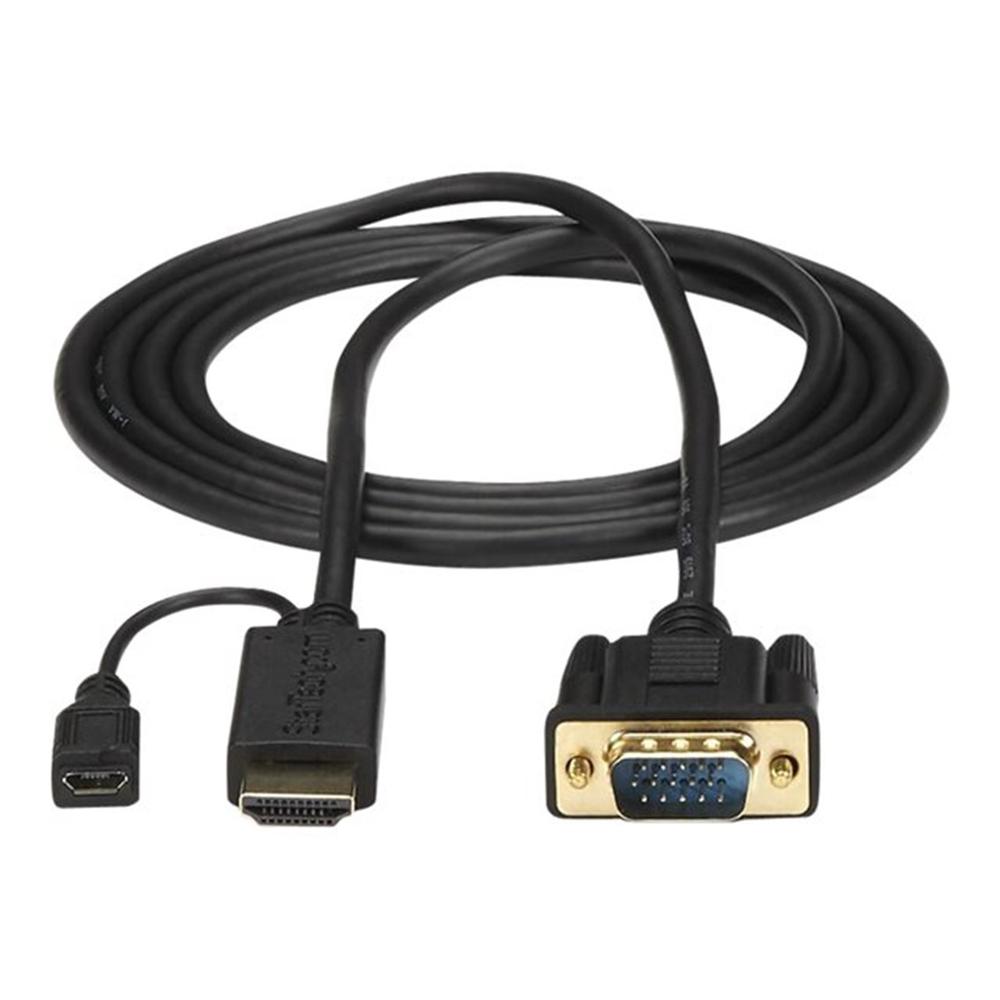 Cable hdmi - micro usb tipo b a vga startech 2m - macho - hembra - macho - negro