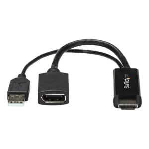 Conversor hdmi - usb tipo a a displayport startech - macho - hembra - negro