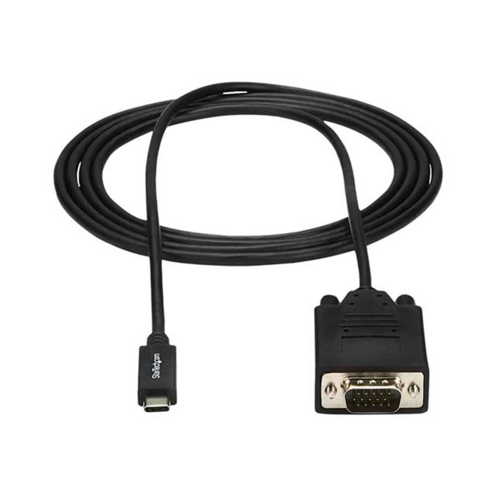 Cable usb tipo c a vga startech 2m - macho - macho - negro