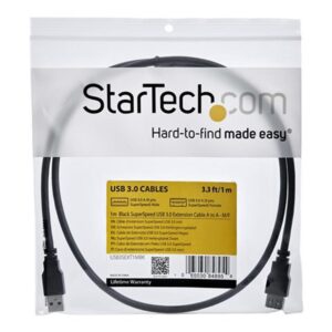 Cable usb 3.0 startech 1m - macho - hembra - negro