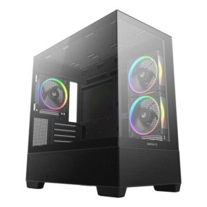 Caja ordenador gaming deepcool cg380 3f matx argb cristal templado negro