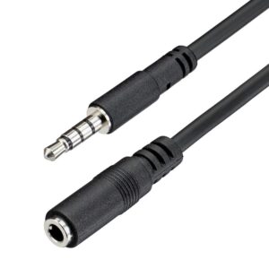 Cable mini jack 3.5mm startech 1m - macho - hembra - negro
