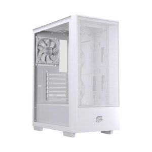 Caja ordenador gaming einarex p100 core atx cristal templado blanca