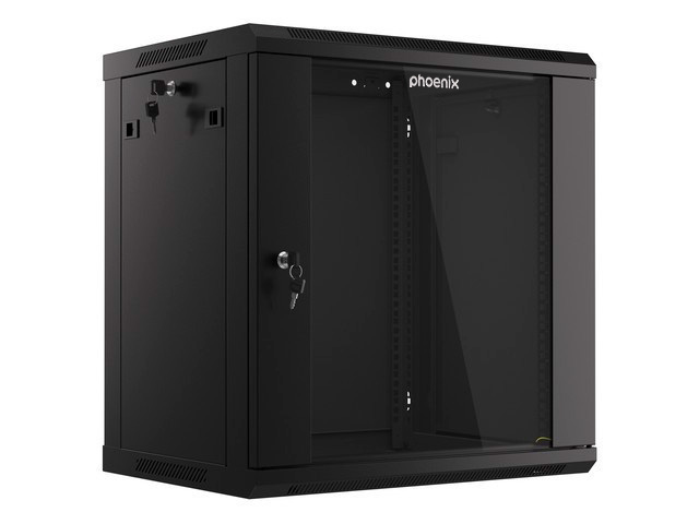 Armario rack phoenix 12u 600x450x640 auto - ensamblado 19'' hasta 60 kg negro