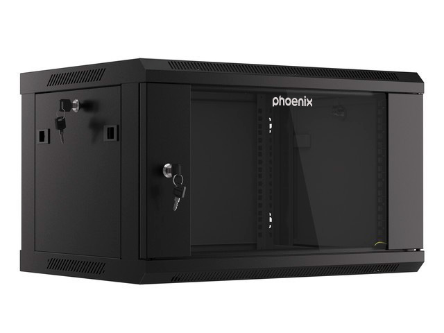 Armario rack phoenix 6u 600x450x368 auto - ensamblado 19'' hasta 60 kg negro